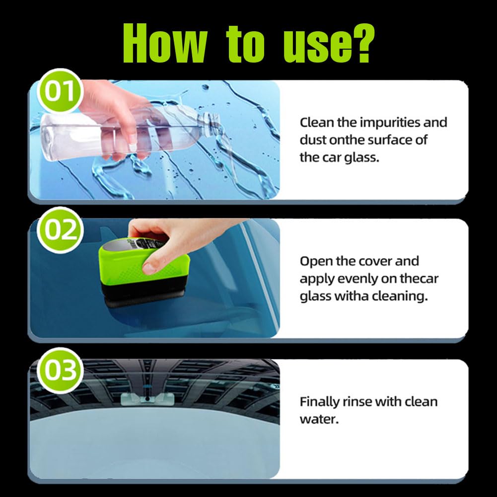 Oil Film Cleaning Brush 2.0 – Car Windshield & Glass Cleaner with Water-Repellent Coating