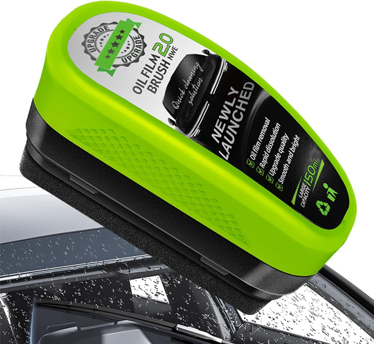 Oil Film Cleaning Brush 2.0 – Car Windshield & Glass Cleaner with Water-Repellent Coating