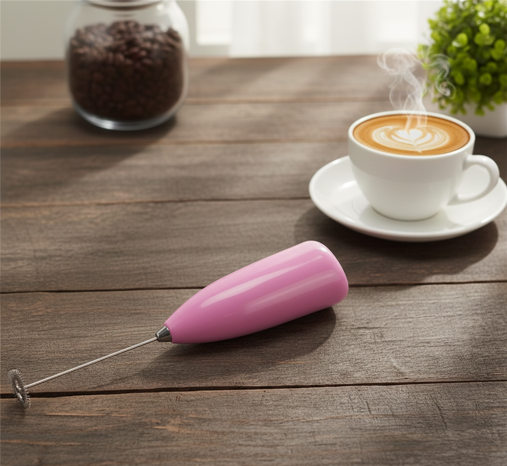 Coffee Beater & Milk Frother – Mini Handheld Egg Whisk, Drink Mixer & Kitchen Foamer (Random Color)