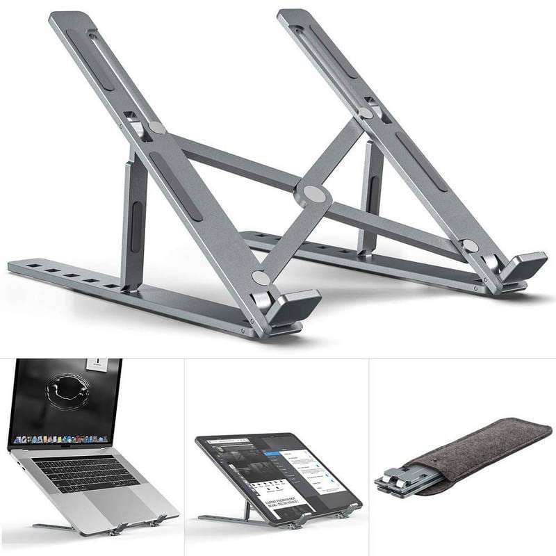 Adjustable Metal Laptop Stand – Foldable Portable Laptop Holder with Cover