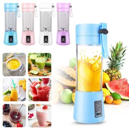 Portable Blender 380ml – Rechargeable USB Personal Smoothie Maker with 6 Blades