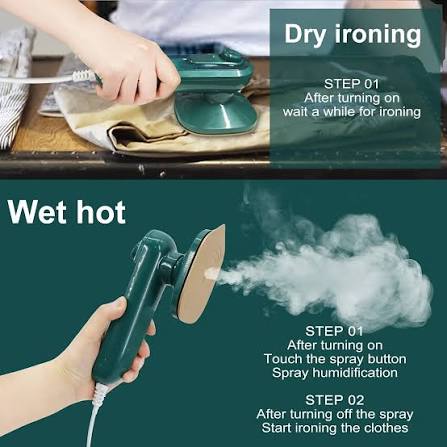 Portable Steam Iron with Spray | Mini Travel Iron with Titanium Plate