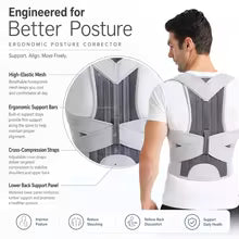 Adjustable Back Support Belt – Posture Corrector & Upper Back Brace for Men & Women