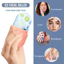 Silicone Face Ice Roller – Reusable Facial Ice Massager for Skin Glow