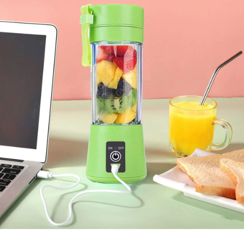 Portable Blender 380ml – Rechargeable USB Personal Smoothie Maker with 6 Blades