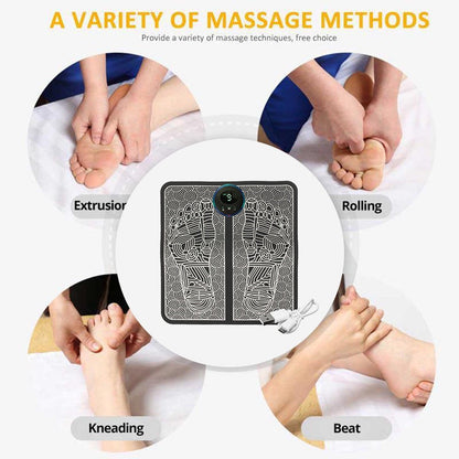 EMS Electric Foot Massager Mat – Smart Display USB Rechargeable Foot Massage Pad