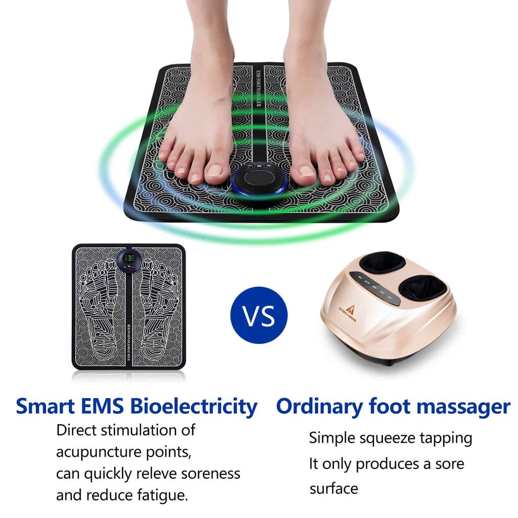 EMS Electric Foot Massager Mat – Smart Display USB Rechargeable Foot Massage Pad
