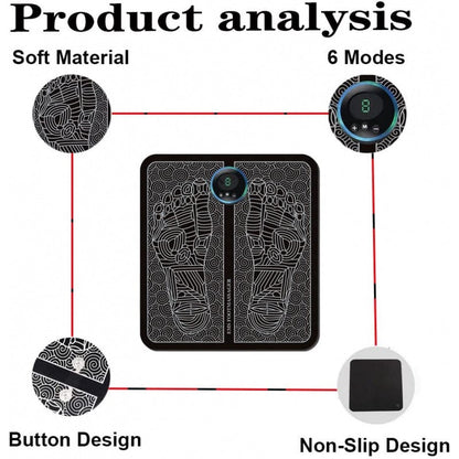EMS Electric Foot Massager Mat – Smart Display USB Rechargeable Foot Massage Pad