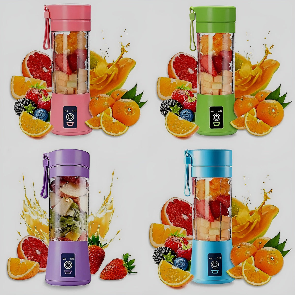 Portable Blender 380ml – Rechargeable USB Personal Smoothie Maker with 6 Blades