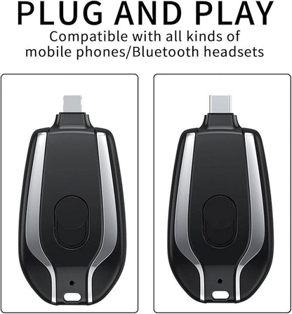 Power Pod Mini Keychain Power Bank – 1500mAh Emergency Charger