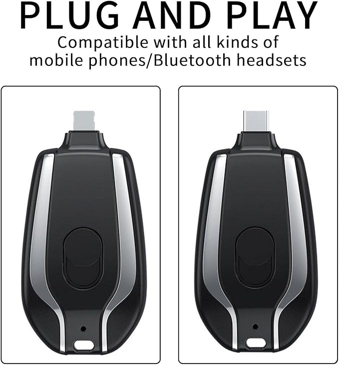 Power Pod Mini Keychain Power Bank – 1500mAh Emergency Charger