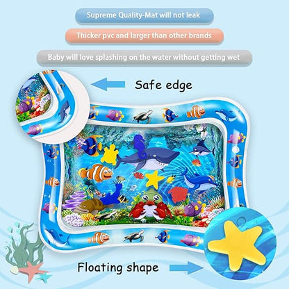 Inflatable Tummy Time Water Mat for Babies | Leakproof Baby Water Play Mat