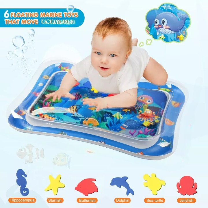 Inflatable Tummy Time Water Mat for Babies | Leakproof Baby Water Play Mat