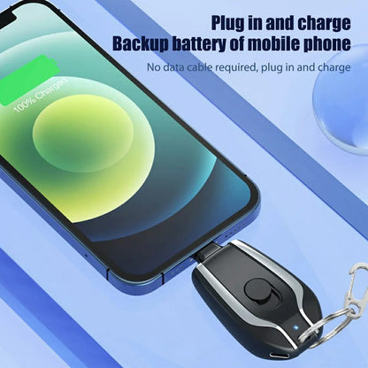 Power Pod Mini Keychain Power Bank – 1500mAh Emergency Charger