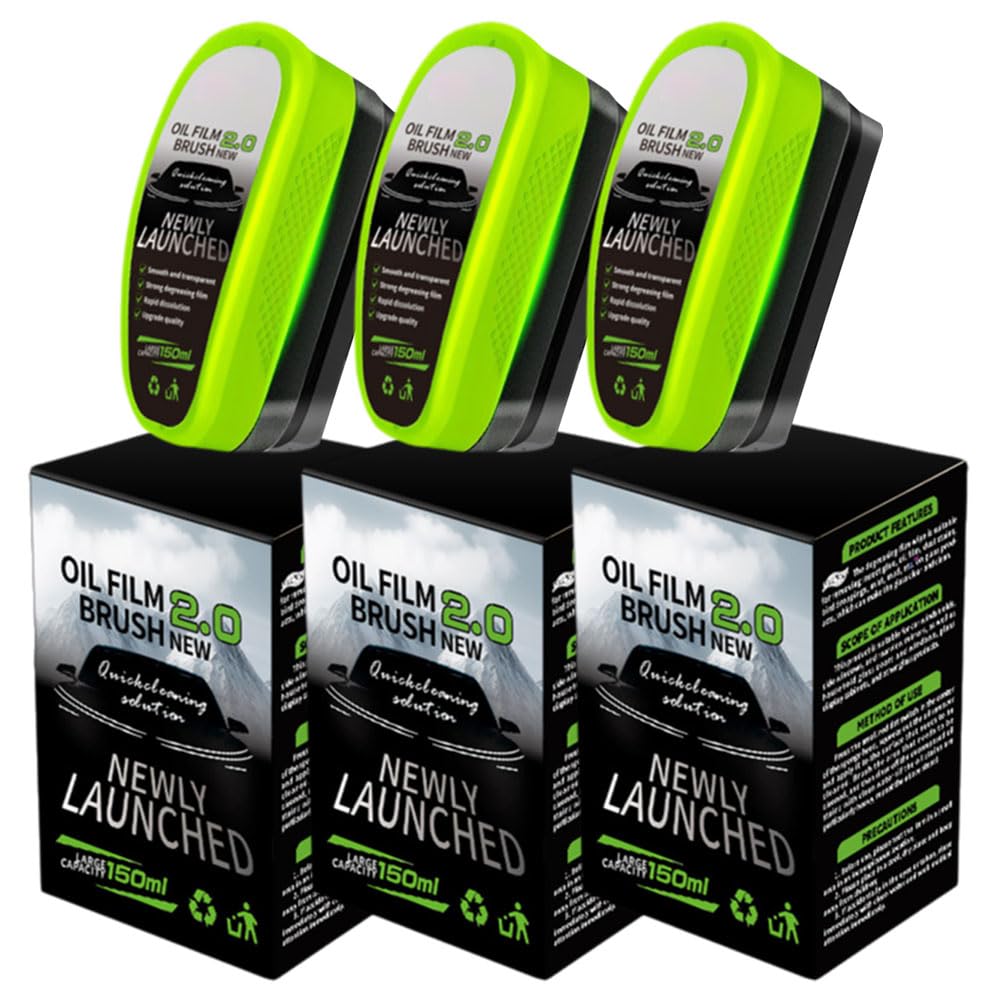 Oil Film Cleaning Brush 2.0 – Car Windshield & Glass Cleaner with Water-Repellent Coating