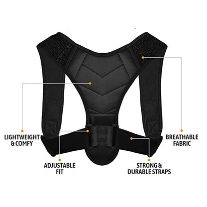 Adjustable Back Support Belt – Breathable Posture Corrector & Spine Support Brace