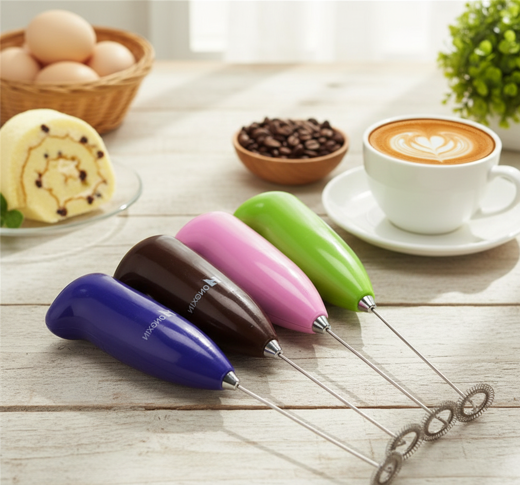 Coffee Beater & Milk Frother – Mini Handheld Egg Whisk, Drink Mixer & Kitchen Foamer (Random Color)