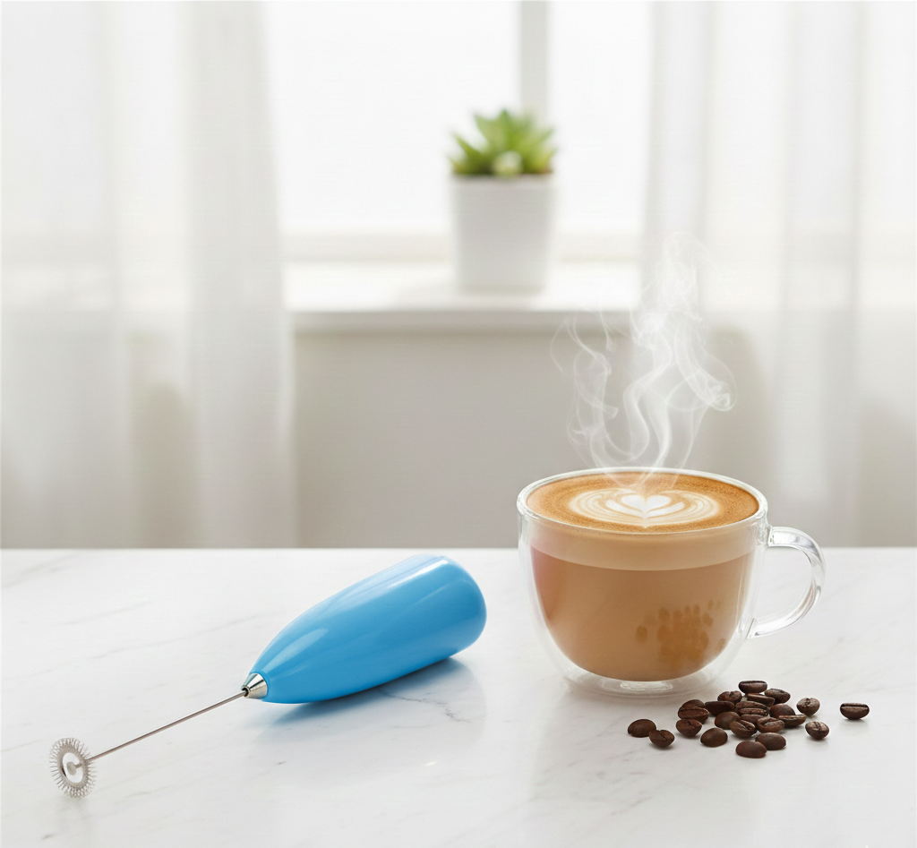 Coffee Beater & Milk Frother – Mini Handheld Egg Whisk, Drink Mixer & Kitchen Foamer (Random Color)