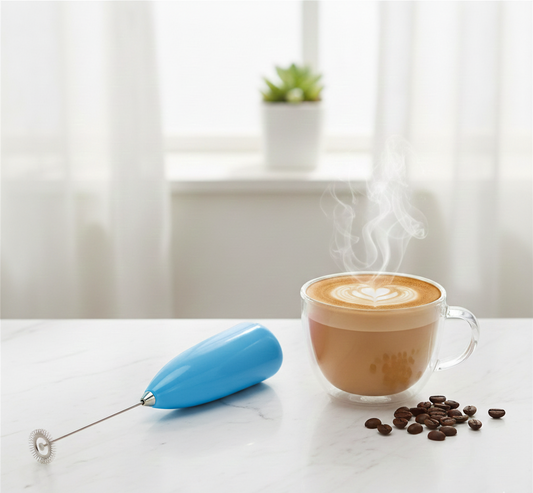 Coffee Beater & Milk Frother – Mini Handheld Egg Whisk, Drink Mixer & Kitchen Foamer (Random Color)