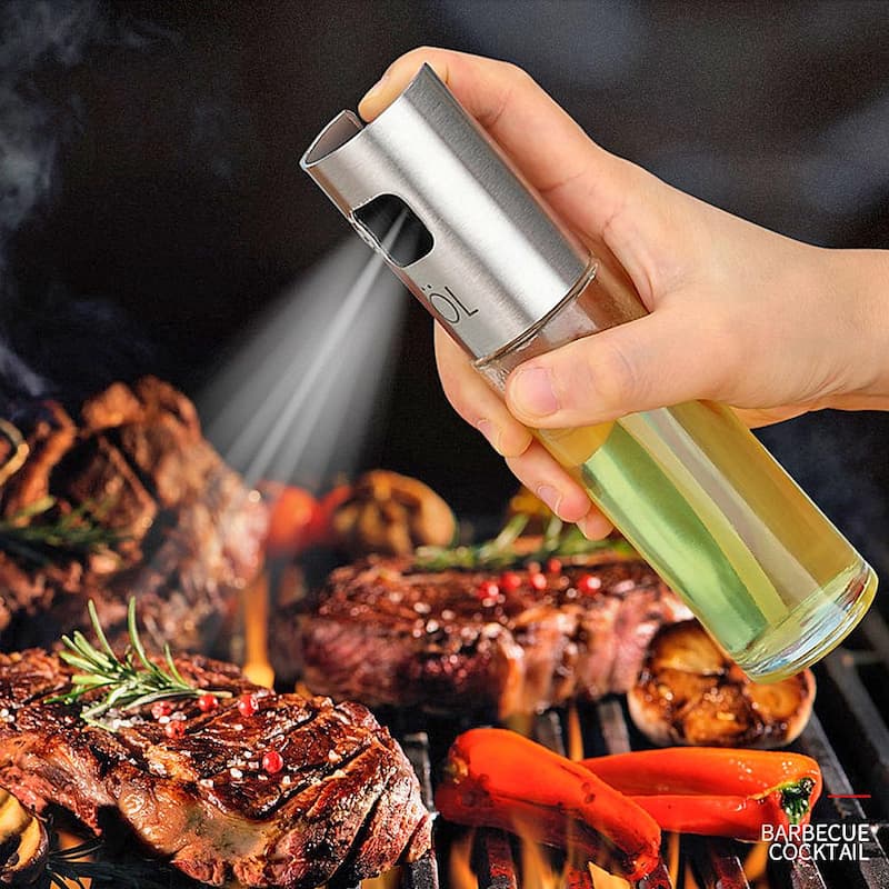 100ml Glass Oil Spray Bottle – Reusable Kitchen Oil Sprayer for Cooking, BBQ & Baking (Random Color)