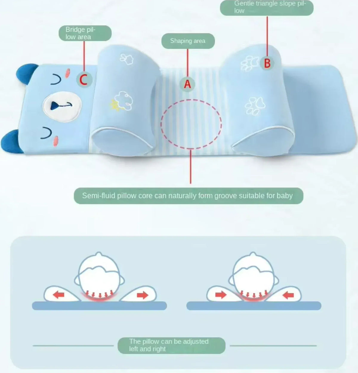 Adjustable Baby Sleeping Support Pillow – Anti-Roll Cushion & Infant Sleep Positioner (Random Color)