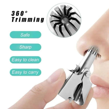 Manual Nose & Ear Hair Trimmer – Stainless Steel Precision Grooming Tool