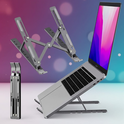 Adjustable Metal Laptop Stand – Foldable Portable Laptop Holder with Cover