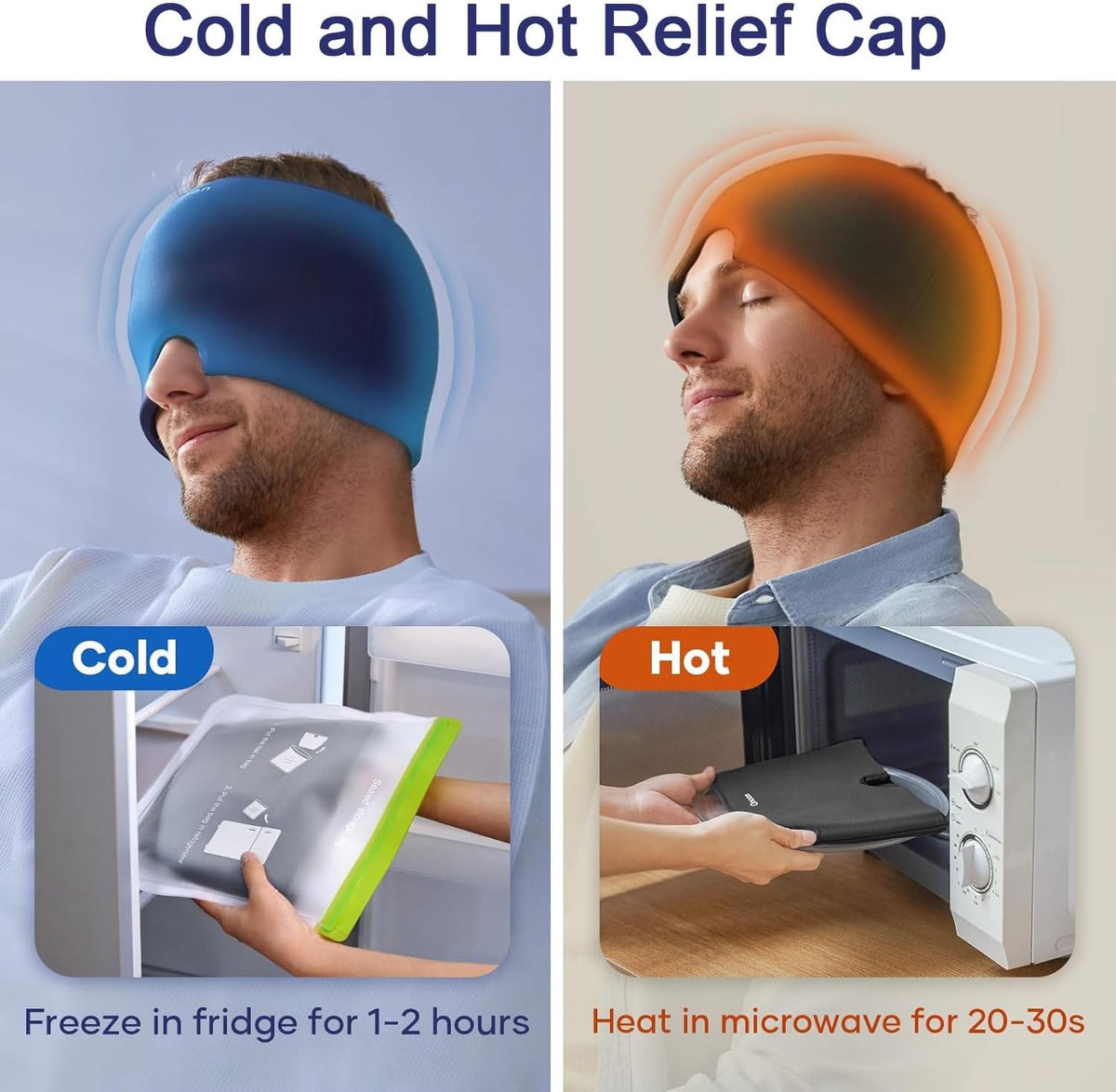 Migraine Relief Cap with Box – Reusable Hot & Cold Gel Therapy Hat for Headache Relief
