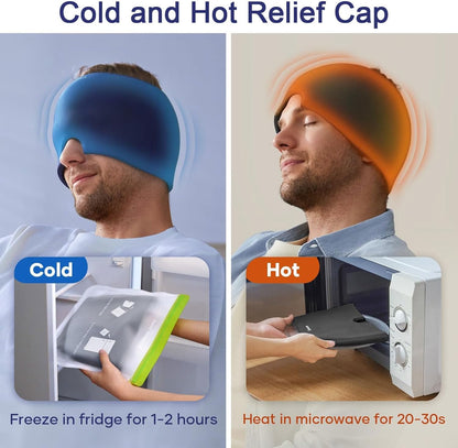 Migraine Relief Cap with Box – Reusable Hot & Cold Gel Therapy Hat for Headache Relief