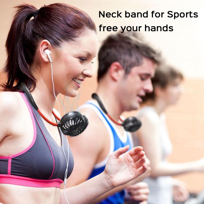 Portable Neck Fan – 360° Rotating Hands-Free USB Rechargeable Wearable Cooling Fan (Random Color)