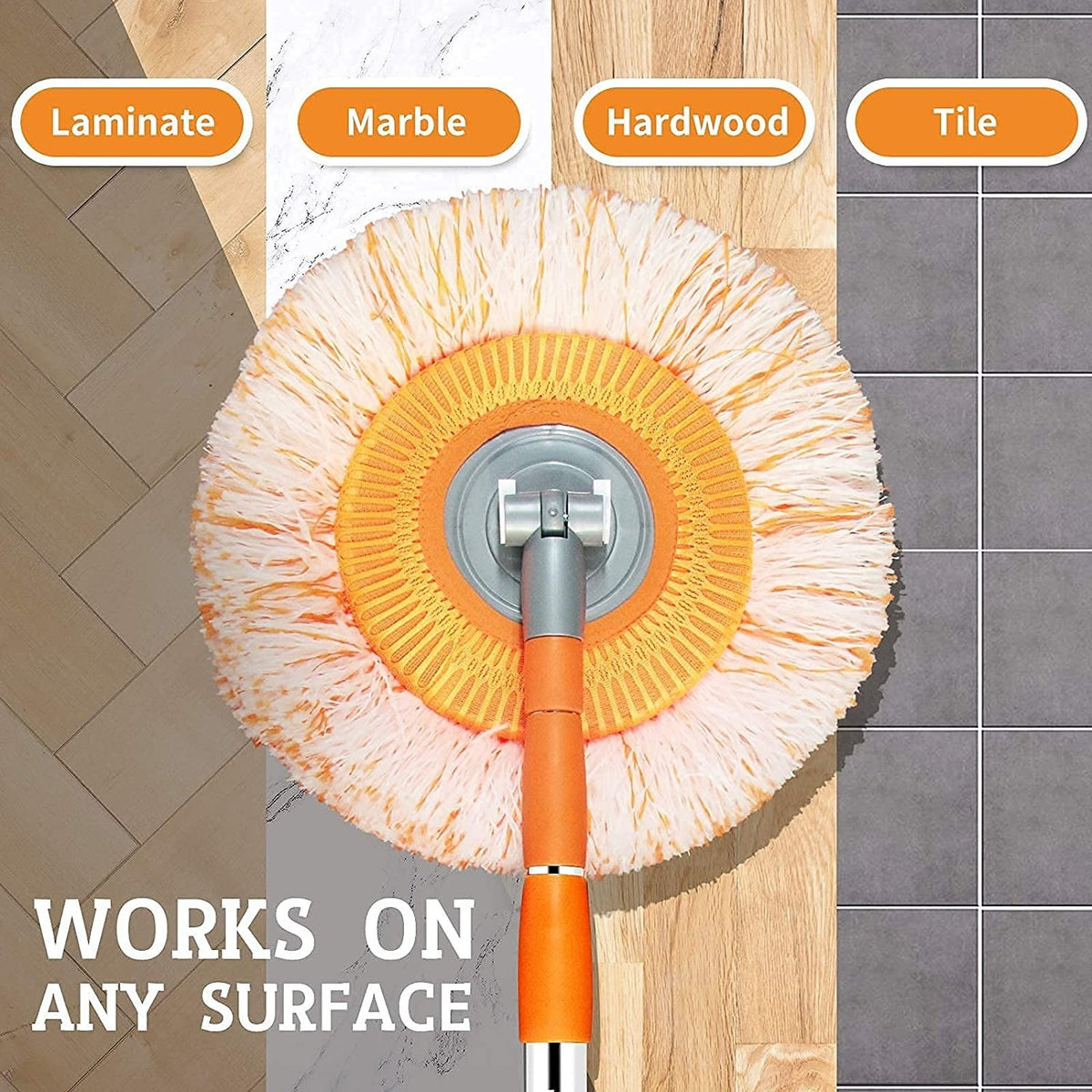 Extendable Telescopic Mop with Microfiber Cloth Head | Adjustable Floor Cleaning Mop