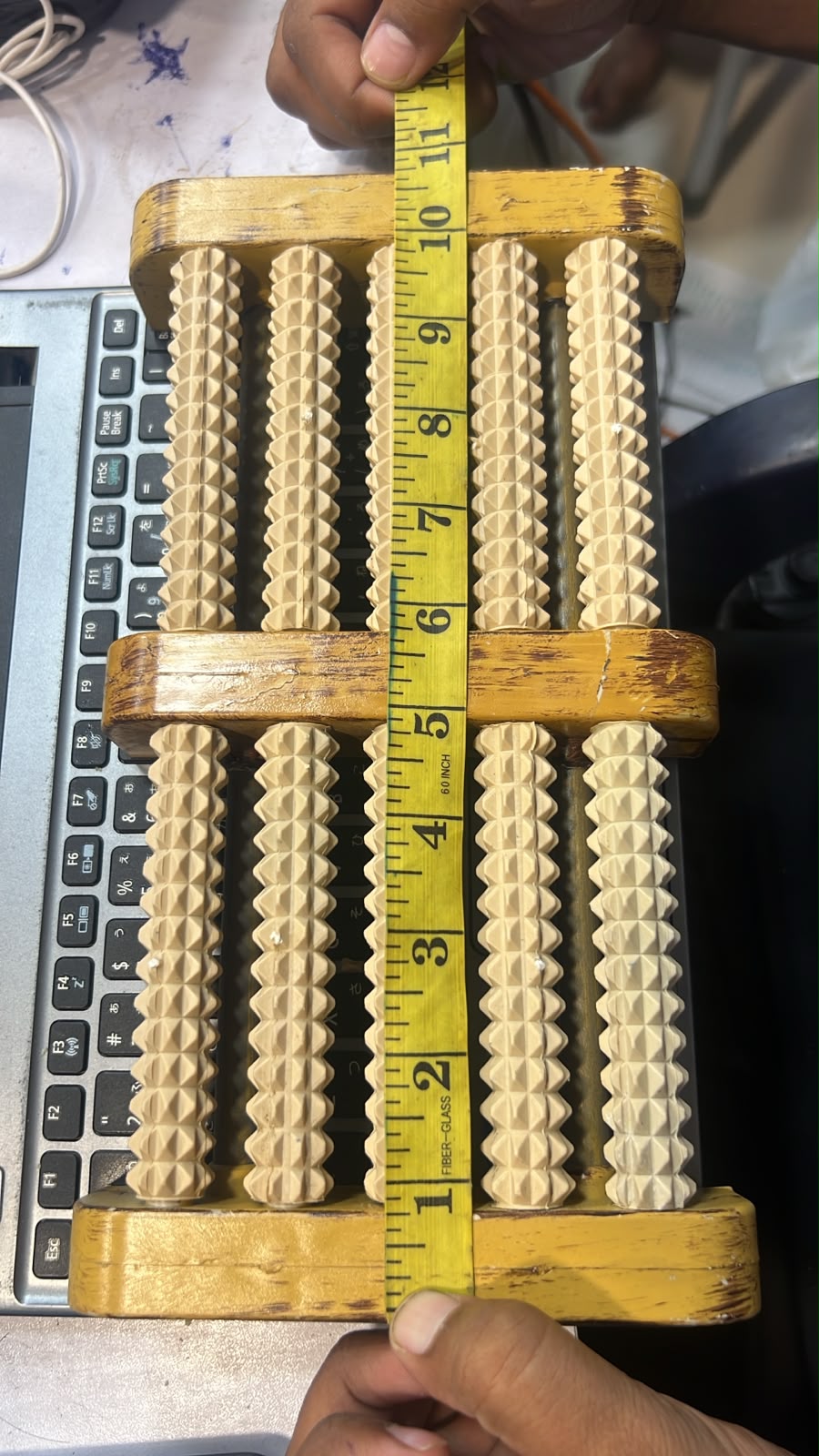 Traditional Wooden Roller Foot Massager – Durable Natural Wood Design for Relaxation & Daily Foot Care