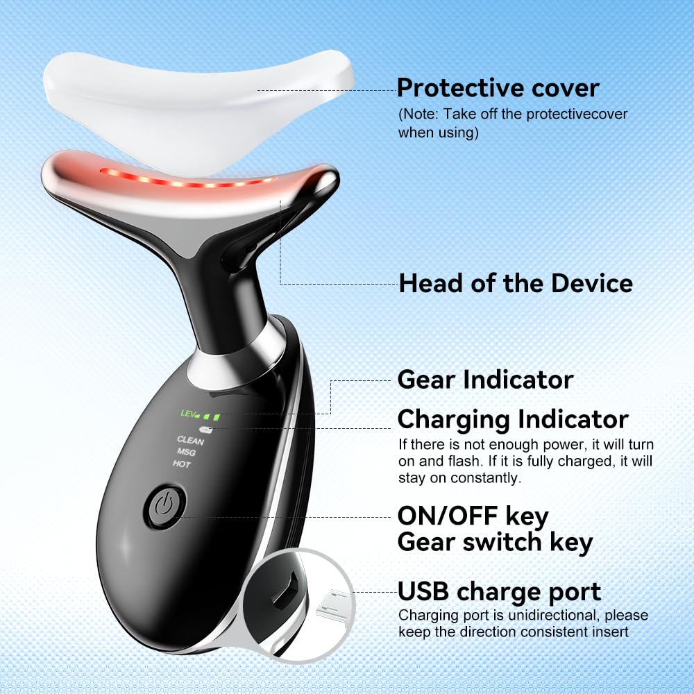 Rechargeable Face Massager – 3 Modes 45°C Warming Facial Beauty & Skin Care Device