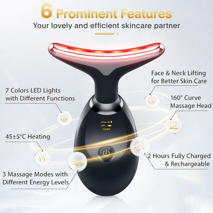 Rechargeable Face Massager – 3 Modes 45°C Warming Facial Beauty & Skin Care Device