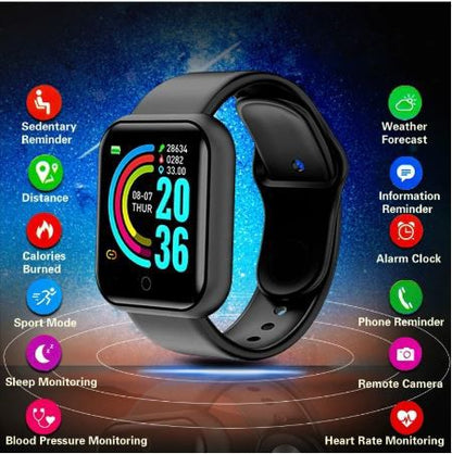 D20 Ultra Smart Watch – Heart Rate & Blood Pressure Monitor, Fitness Tracker with Smart Notifications
