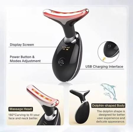 Rechargeable Face Massager – 3 Modes 45°C Warming Facial Beauty & Skin Care Device