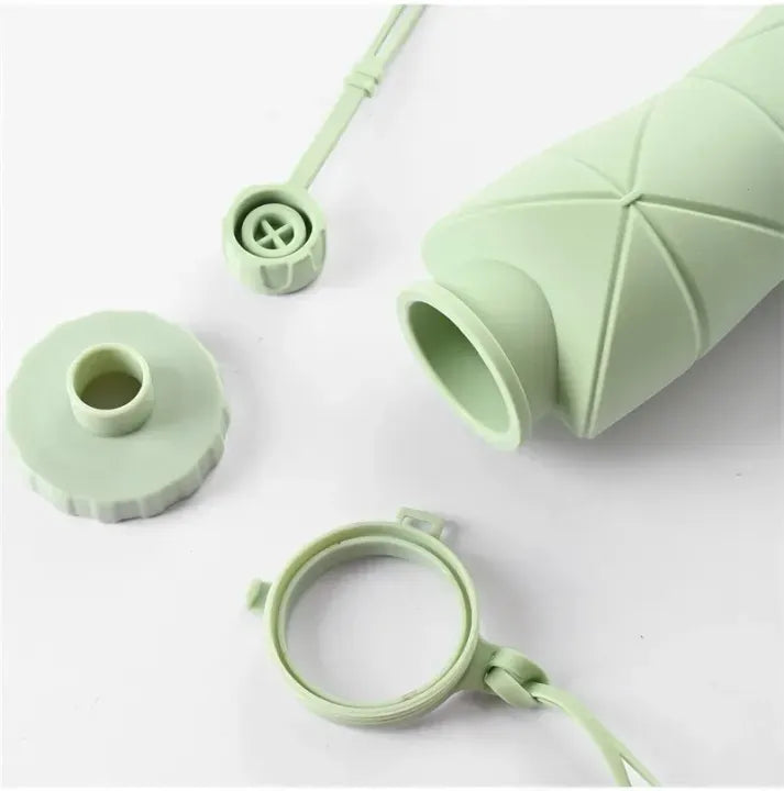 600ML Silicone Foldable Water Bottle – Collapsible, Leak-Proof Travel Bottle
