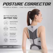 Adjustable Back Support Belt – Posture Corrector & Upper Back Brace for Men & Women