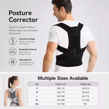 Adjustable Back Support Belt – Posture Corrector & Upper Back Brace for Men & Women